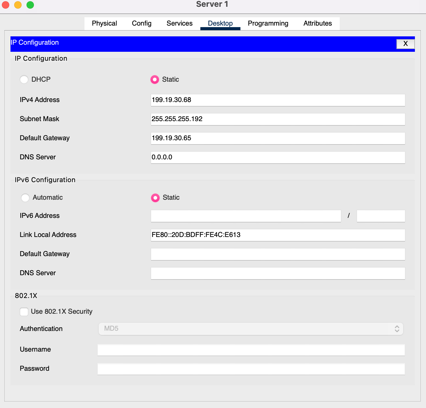 Server 1: 199.19.30.68, gateway 199.19.30.65